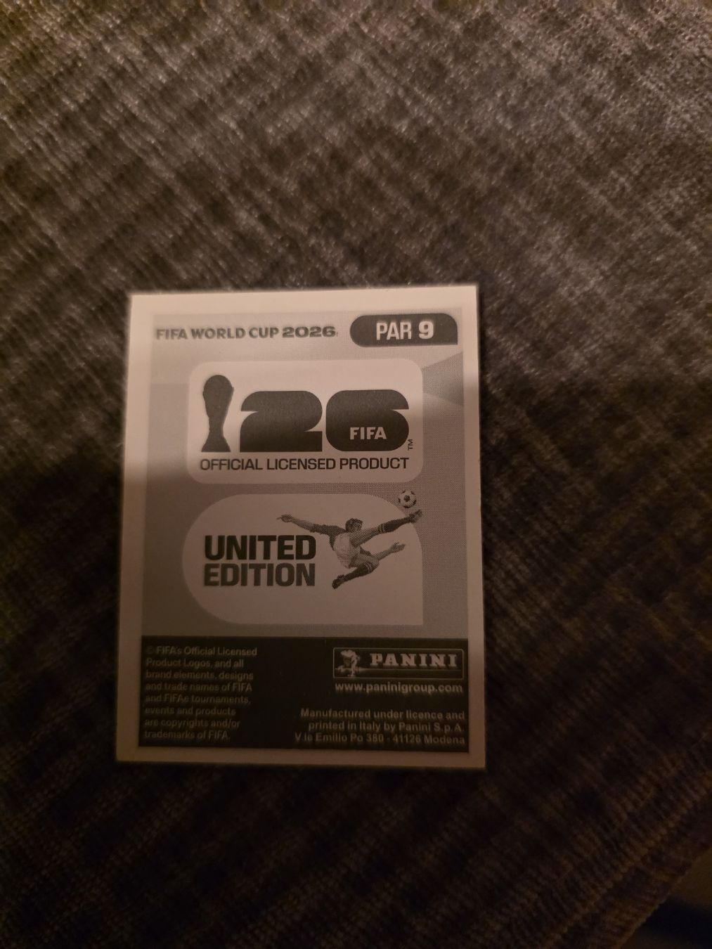 Panini Cartes à collectionner: Panini WM 2026 PAR 9 Villasanti  – Neuf (Voir description) à Romanshorn par leeh78 1