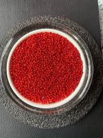 Micro Rocailles *Rot mit Silbereinzug*70 Gramm *