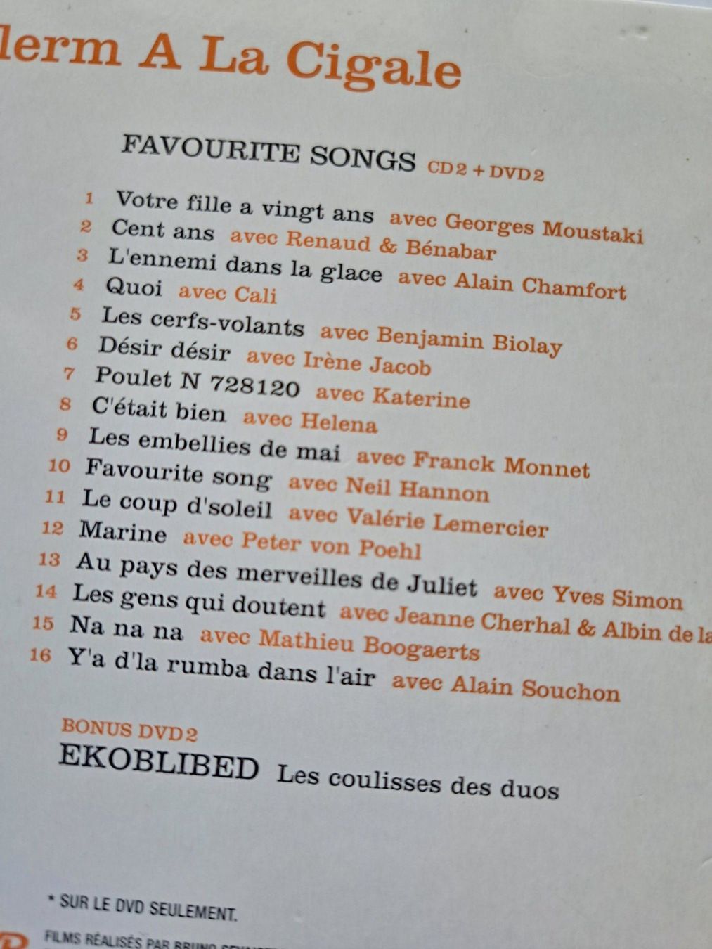 CD: Cd + DVD Vincent Delerm à la Cigale  – Usato da Pully venduto da bro_n52j 5