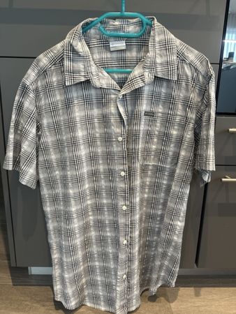 Columbia Kurzarmhemd schwarz/weiss kariert - XL