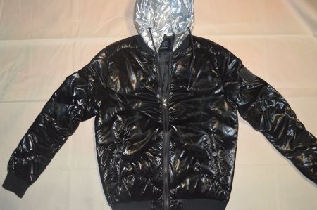 Steppjacke Angelo Litrico schwarz silber Kapuze Grösse M/L