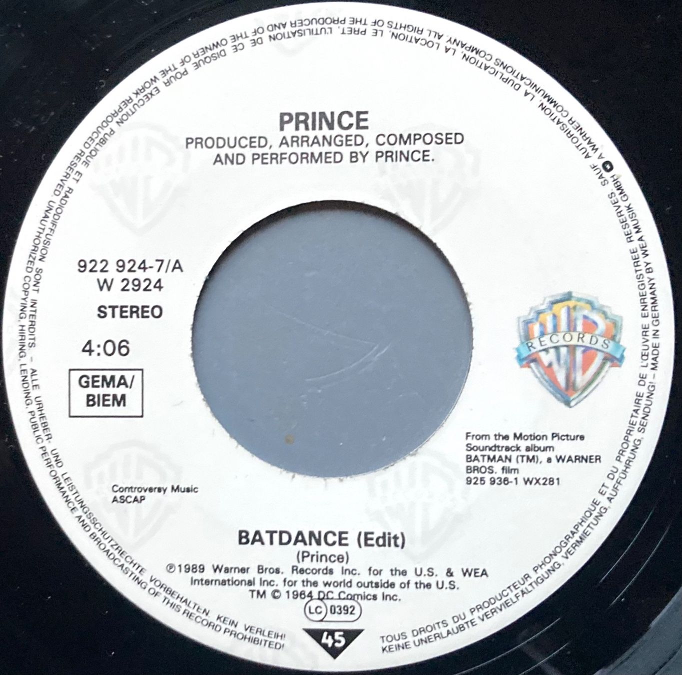 Dischi in vinile: PRINCE - BATDANCE – Usato da Poliez-Pittet venduto da Newtown-Records 2