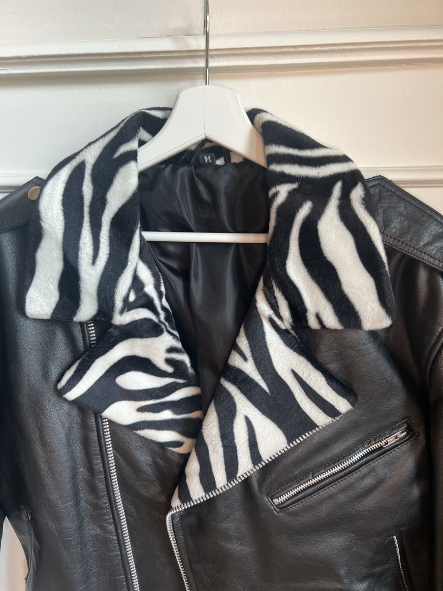 Giacche: Vintage Leather jacket with a zebra collar – Usato da Zürich venduto da Mirouch 6
