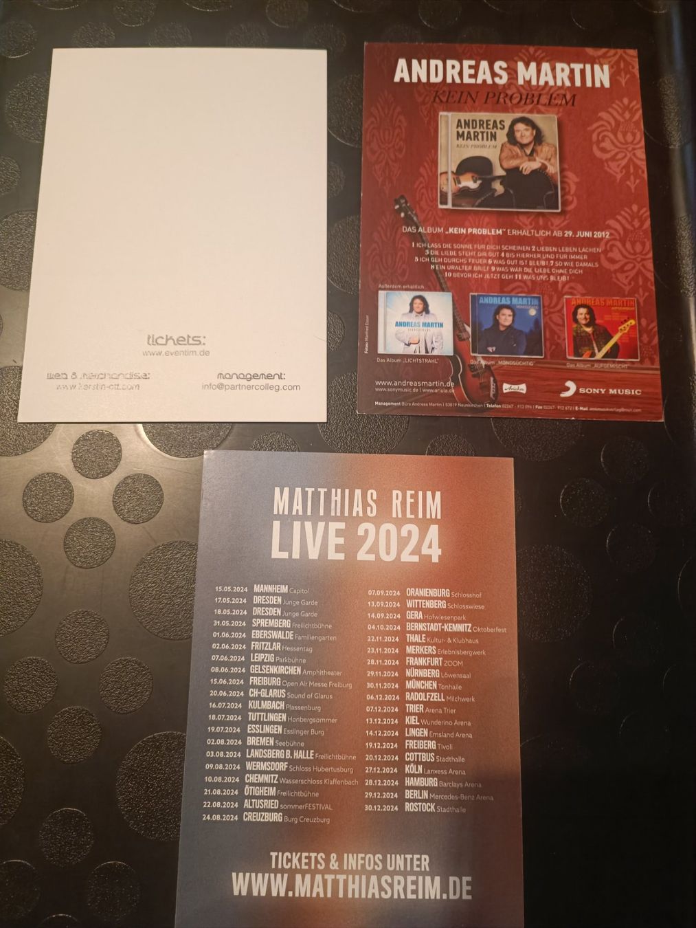 Autographes: Musik - 3x handsignierte Autogrammkarten - Set – D'occasion à Menziken par Artographs 1