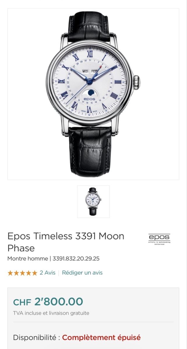 Epos Montres: Epos Calendar Moon Phase Full Set – Neuf (Voir description) à Cointrin par Calibre1755 5