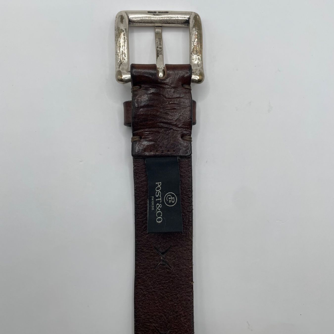Cinture: POST & CO Firenze Vintage Leder Gürtel Braun Solid Brass 120 – Usato da Bubikon venduto da SwissSecondLife 2