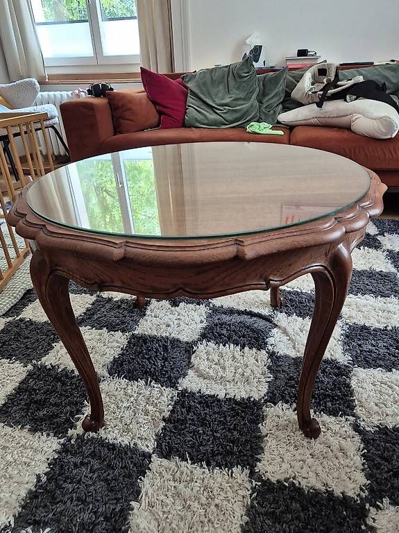 Tables: Retro Couchtisch mit Glasplatte – D'occasion à Luzern par bubi17 1