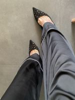 Suede black pumps