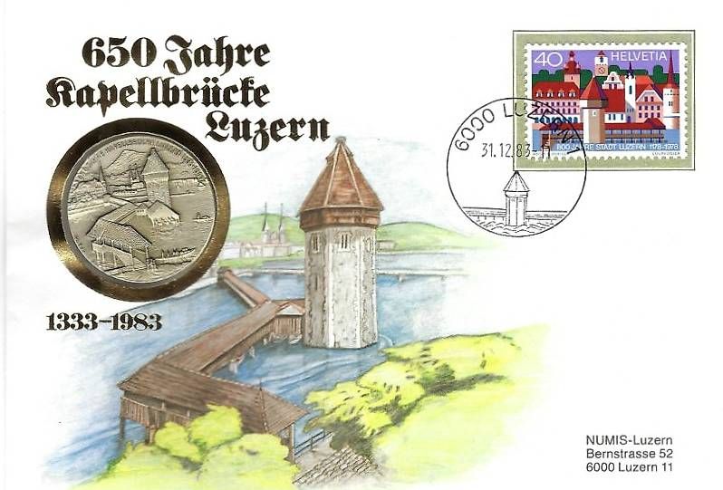 Buste & buste per spedizione: Lettre Lucerne avec pièce en argent  – Usato da Ecublens venduto da achille1954