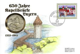 Lettre Lucerne avec pièce en argent 