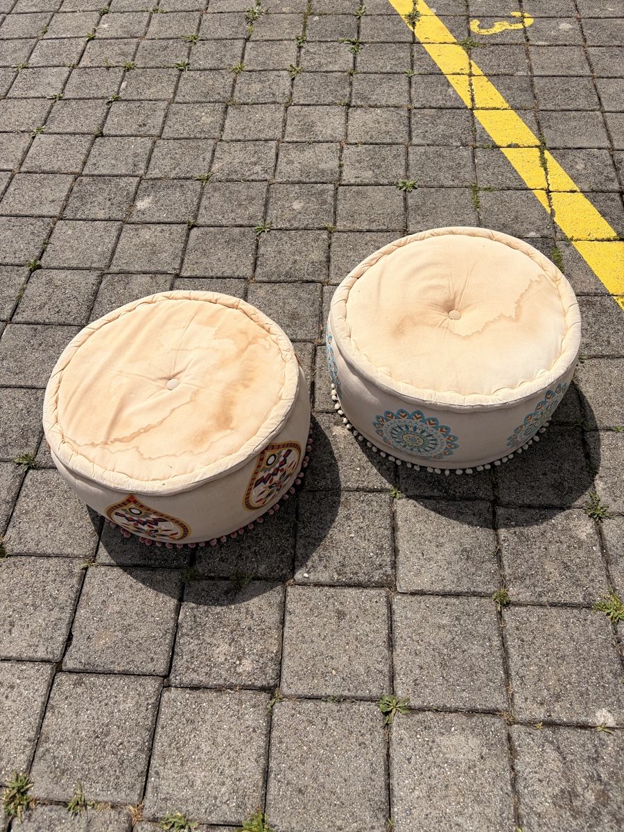 Sgabelli: 2 Poufs bestickt mit Mandala Muster beige gebraucht – Usato da Bonaduz venduto da san_9qpy 3