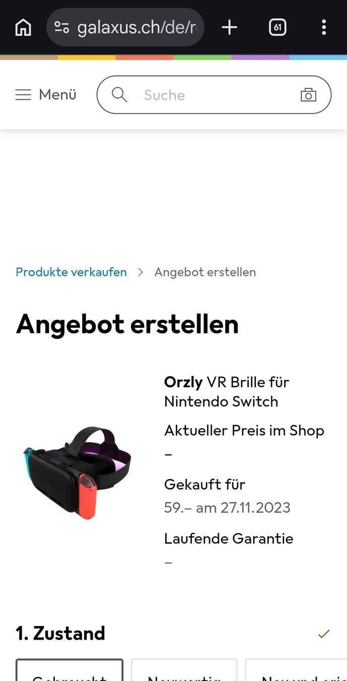 Casco VR: Orzly VR Brille für Nintendo Switch – Usato da Oberwangen TG venduto da Espana770 3