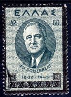 GRIECHENLAND 1945 TRAUERMARKE FRANKLIN ROOSVELT GEST. -EM210
