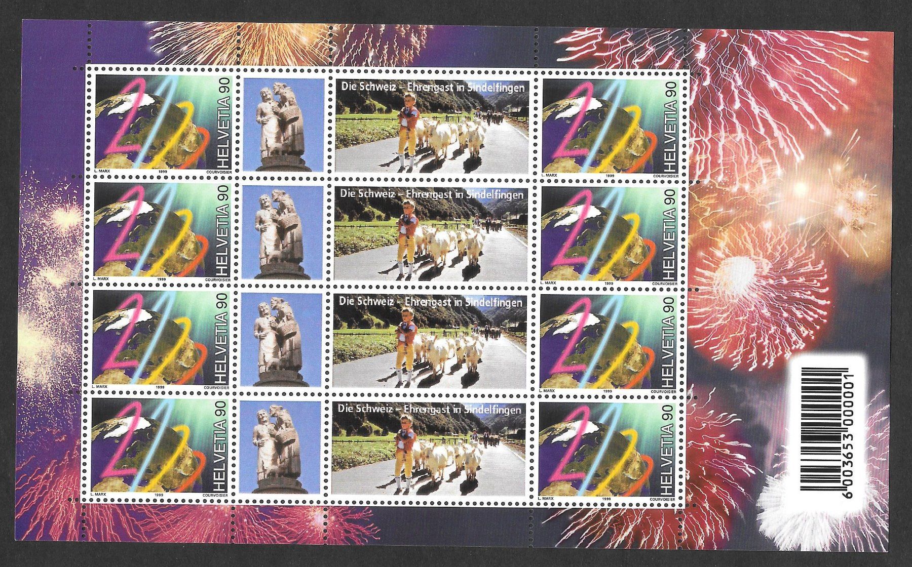 Alle Briefmarken: Kleinbogen OS 80E Millennium Sindelfingen ** 27.10.2000 – Neu (gemäss Beschreibung) aus Olten von clotaldi