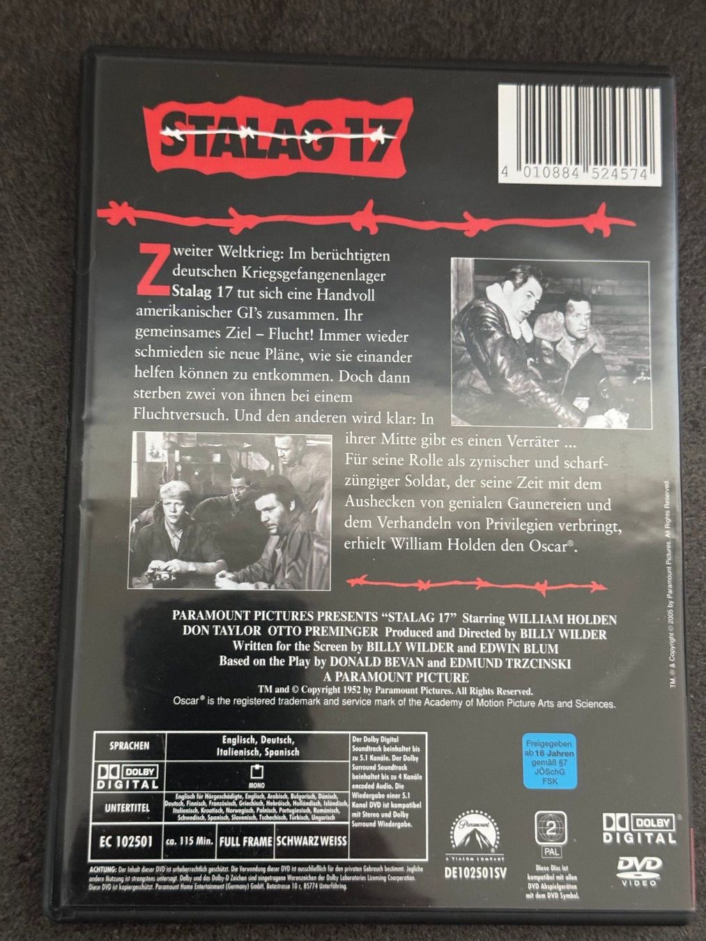 Tutti i DVDs: STALAG 17 DVD EN/DE/IT/E – Usato da Fribourg venduto da tschjoly 1