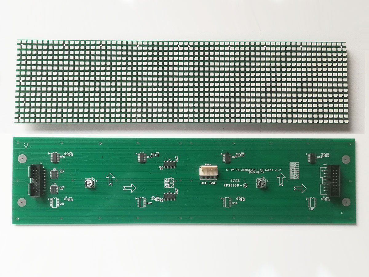 Componenti elettronici: LED Matrix Display 64x16 pixels color ROT 305x76 mm – Nuovo (secondo la descrizione) da Zurich venduto da led_matrix 1