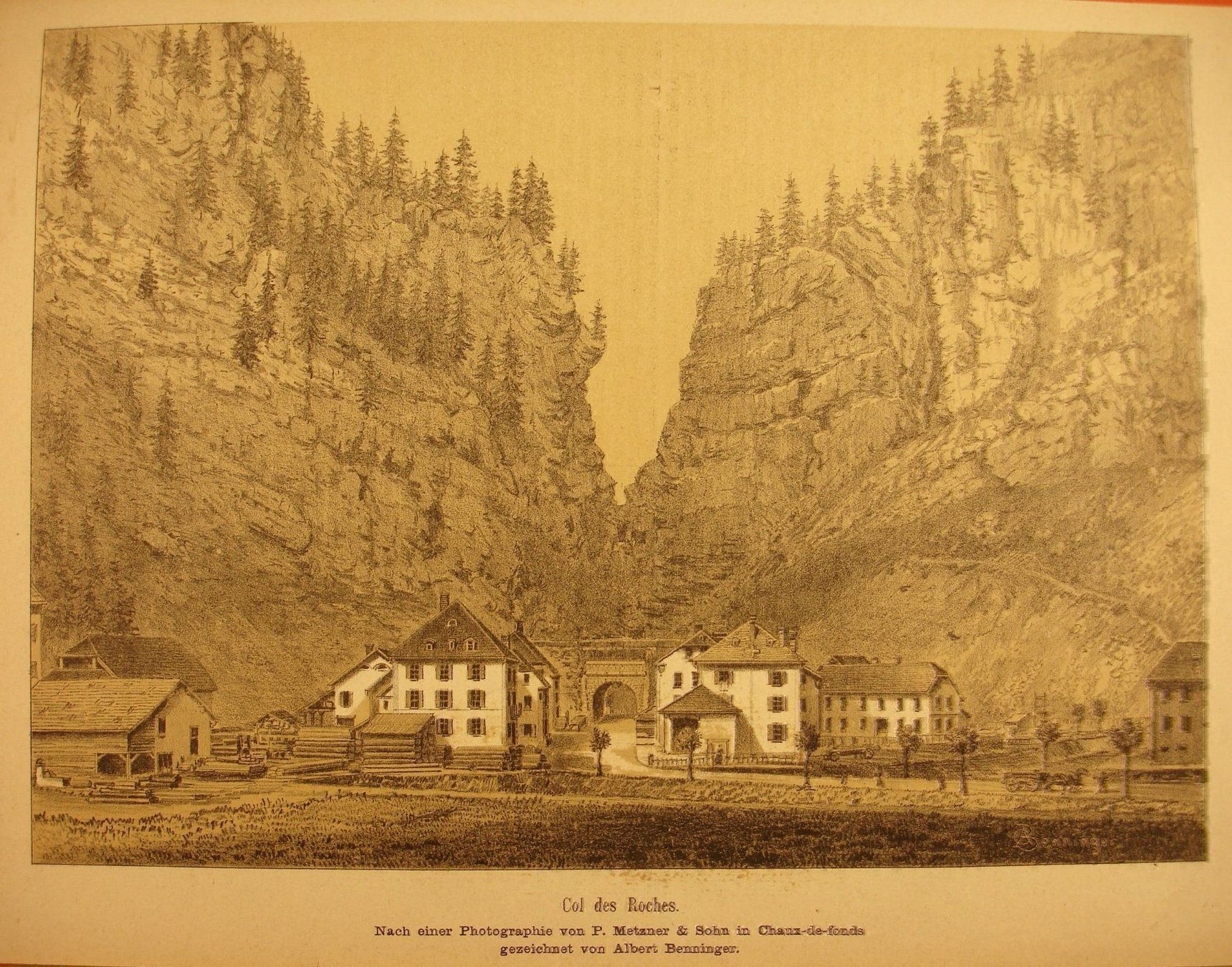 Grafica & Litografie: COL DES ROCHES, LITHOGRAPHIE 1881 – Usato da Grüningen venduto da Kartensammler