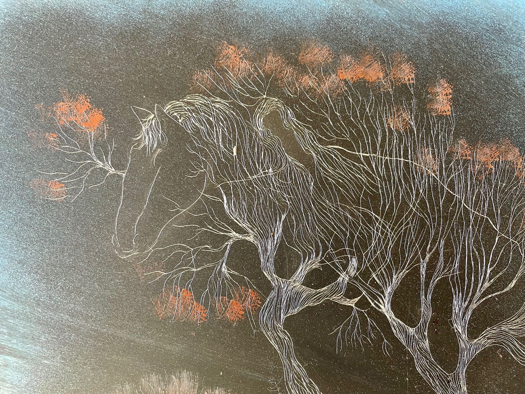 Dipinti: Oelbild Traumlandschaft mit Pferd und Baum – Usato da Oberrieden venduto da PEGNE 1