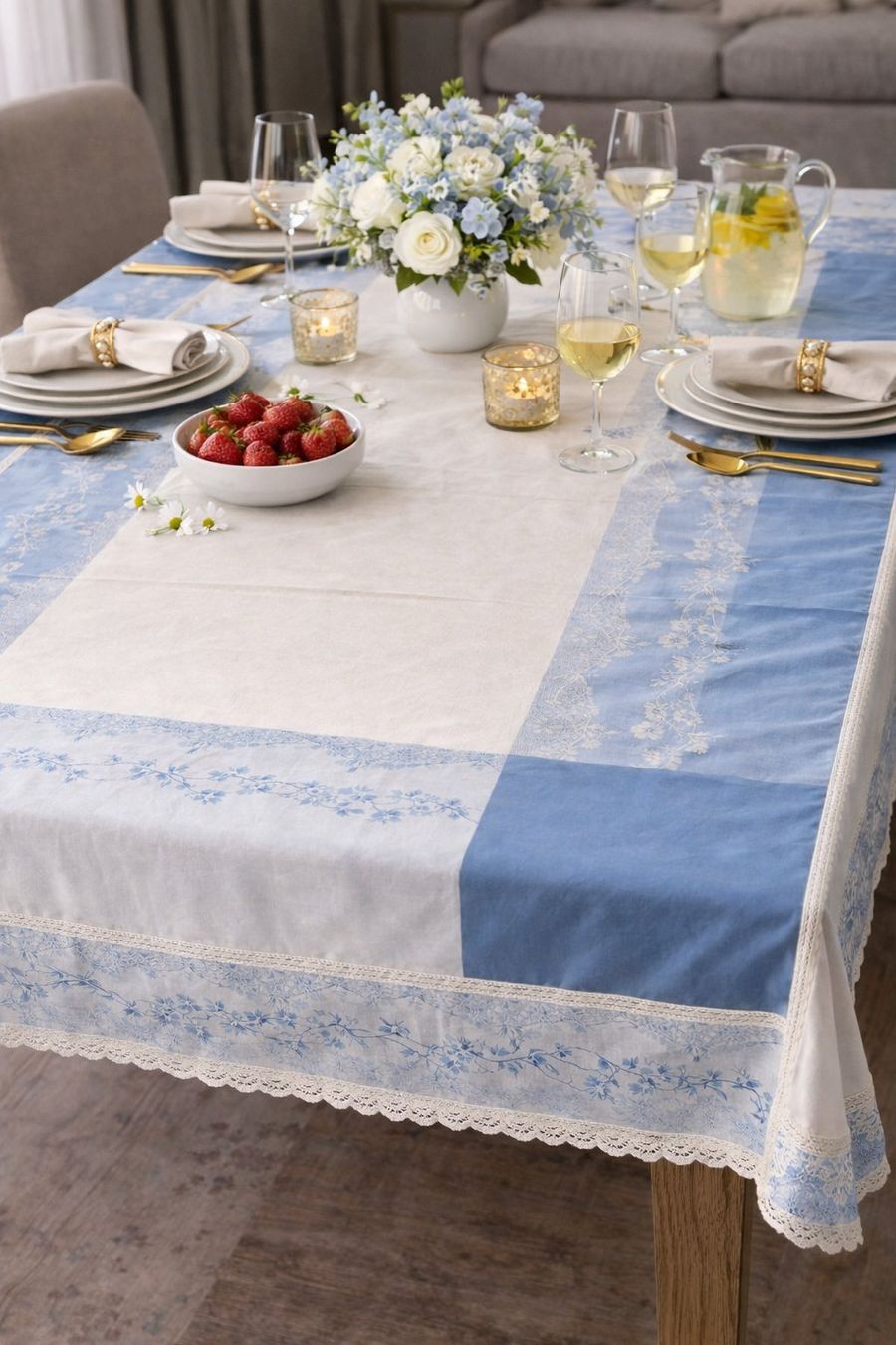 Altra biancheria da tavola: Tischdecke Blau Weiss 211.5x139.5 cm – Nuovo (secondo la descrizione) da Fully venduto da VaneaSelection