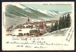 Winter-Lithographie Davos, Wo ist die Sc