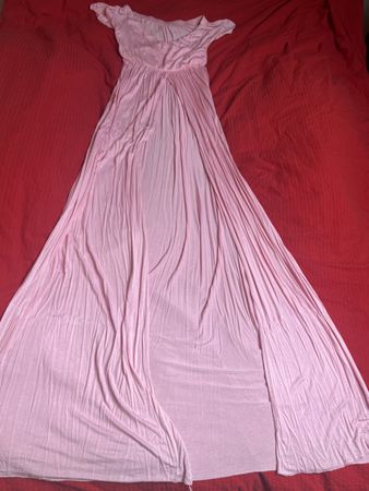 Langes Sommerkleid rosa Gr. S mit Beinschlitz elegant