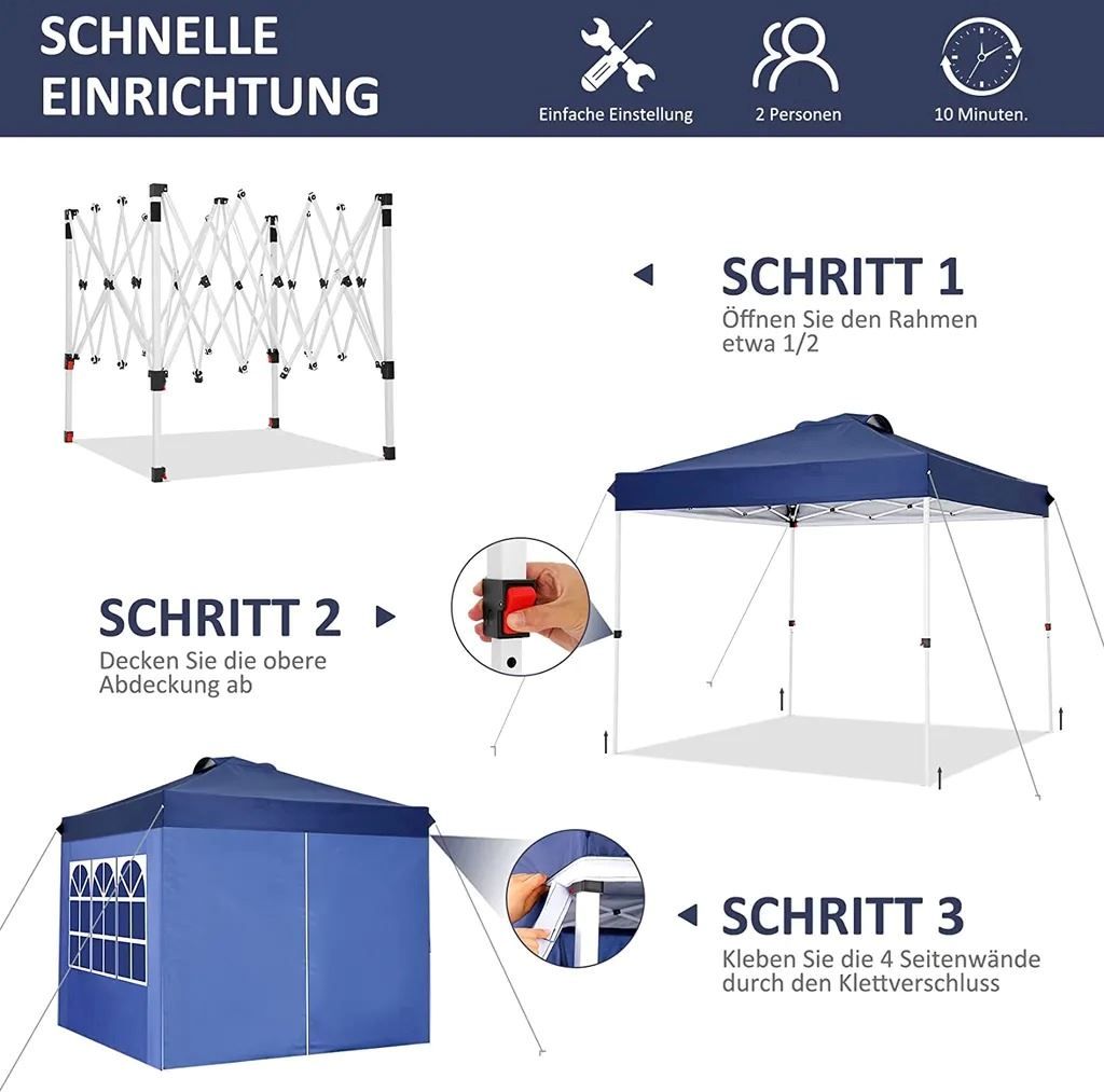 Tende : Faltpavillon 2.4x2.4m - 4 Seitenwände – Nuovo e nell'imballaggio originale da Winterthur venduto da aredo 4
