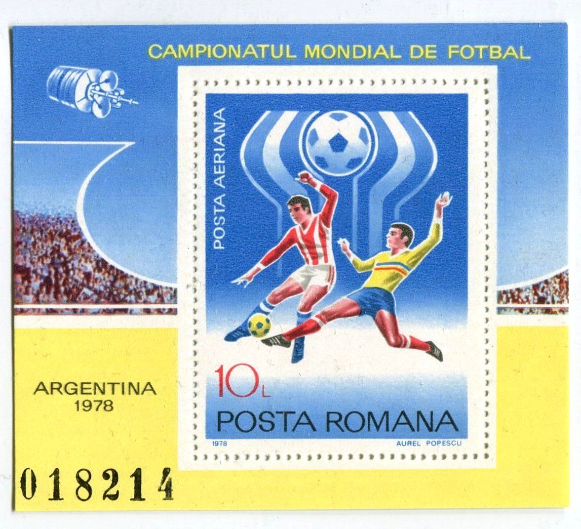 Alle Briefmarken: Block "Fussball". Rumänien. – Neu und originalverpackt aus Basel von Butsch5