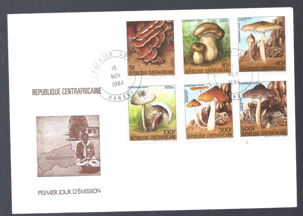 Motivbriefmarken - FDC Rep. Centrafricaine, 1984 - Pilze (Neu (gemäss ...