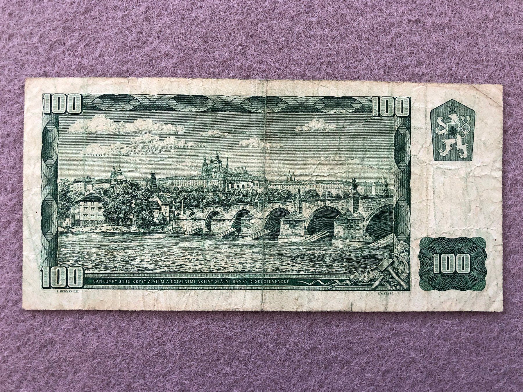 Banconote: Tschechoslowakei 1961 - 100 Kronen / Korun – Usato da Pfäffikon SZ venduto da Sieben77 1