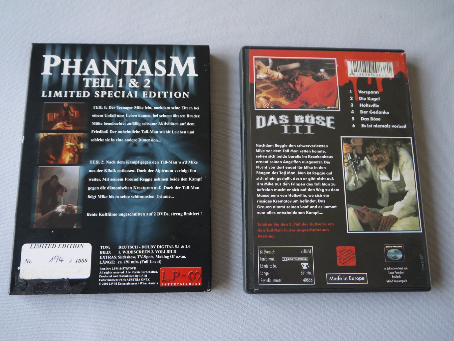Tutti i DVDs: PHANTASAM 1- 3 -full uncut Special Edition – Usato da Hagendorn venduto da Blaf 1