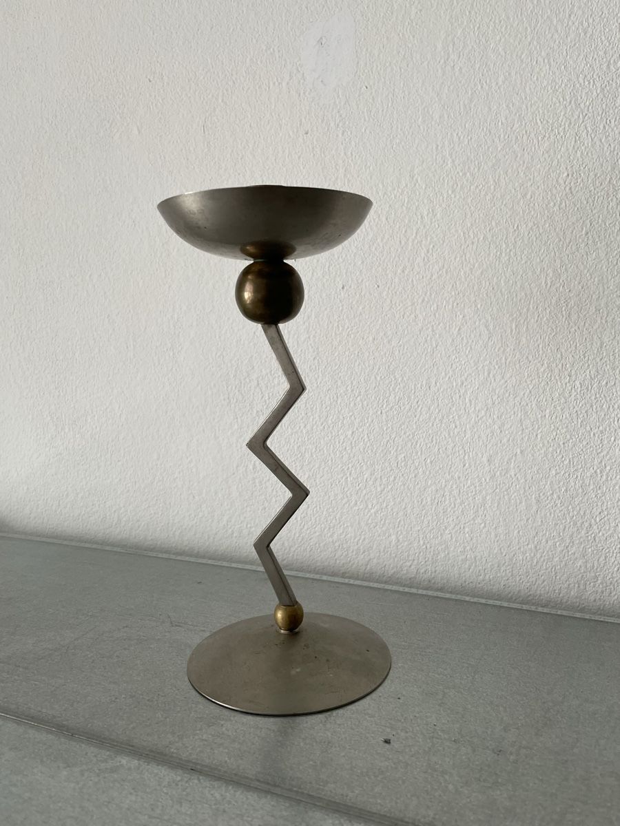 Kerzenständer: Zig zag Memphis postmodern Kerzenhalter – Gebraucht aus Basel von Amechan. 3