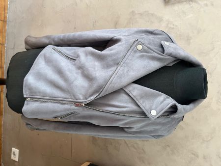 Veste style daim grise Taille 38 Mélany
