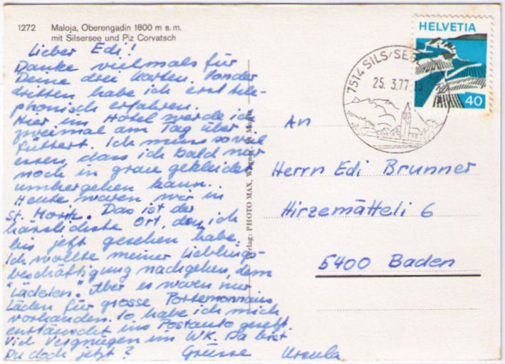 Cartoline postali: Maloja mit Silsersee + Piz Corvatsch – Usato da Binningen venduto da Mountainrider 1