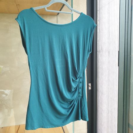 🐸 ANNA FIELD TOP T-SHIRT BLUSE 36 WEICH FALLEND PETROL GRÜN