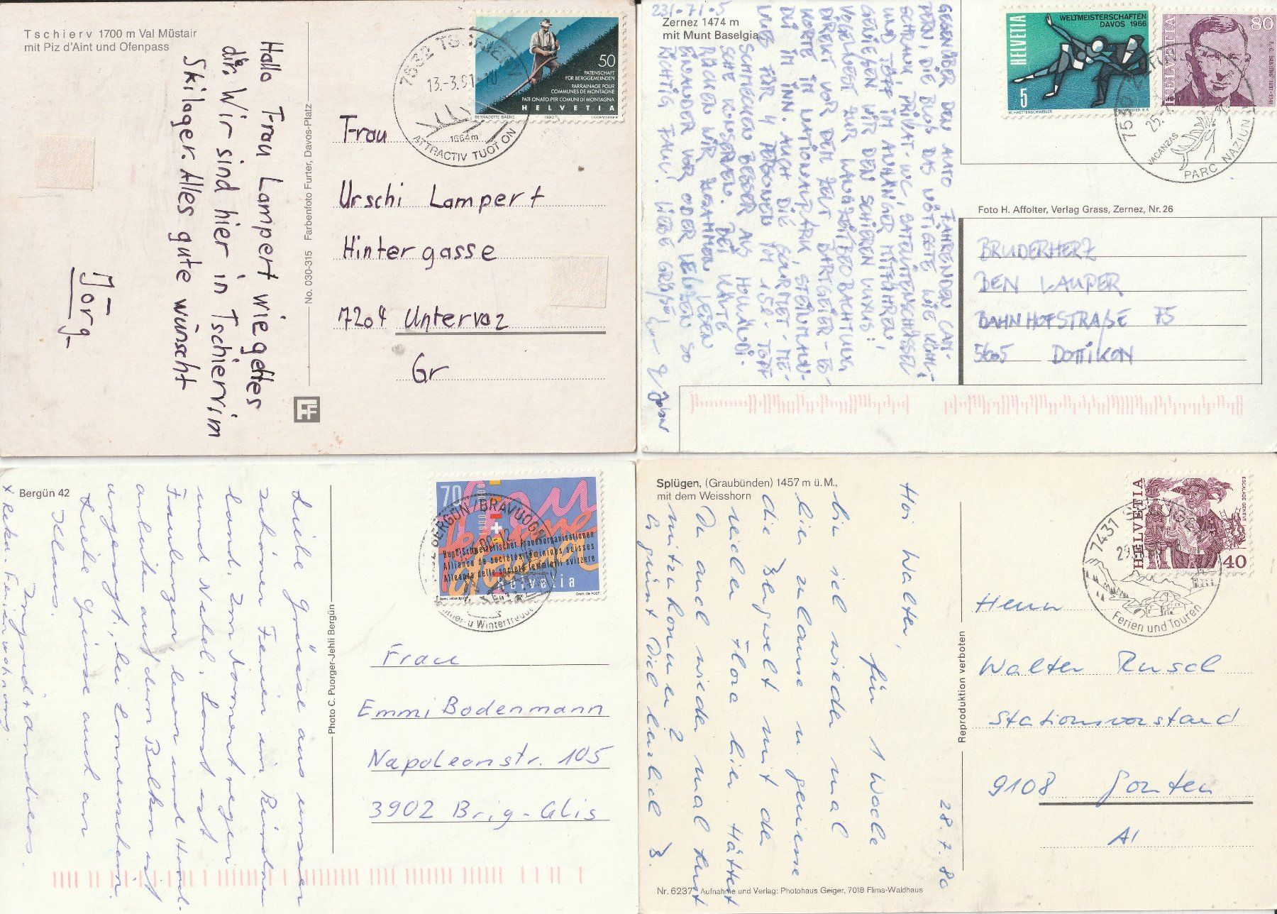 Cartoline postali: 24 AK. Dörfer-Ortschaften Graubünden – Usato da Lumbrein venduto da made02 3