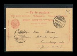 1906 Ganzsache PERFIN Philippe Suchard NEUCHÂTEL (Rarität)