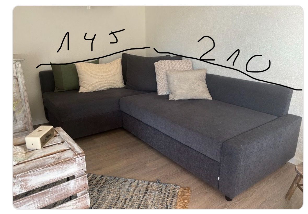 Sofas: Ecksofa dunkelgrau Stoff guter Zustand – D'occasion à Münsingen par silvie24 1