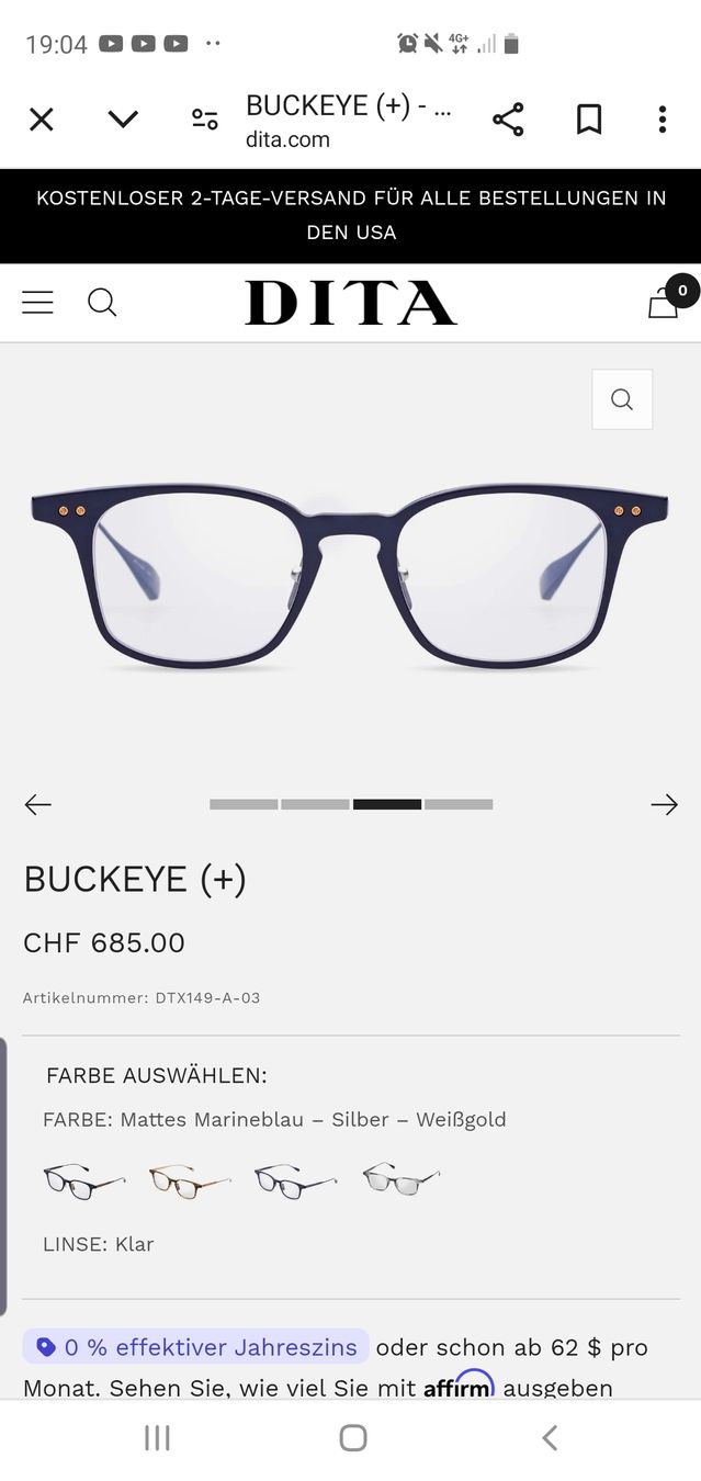 Brillen & Gläser: Dita, Brille, Brillengestell, Titanium – Gebraucht aus Winterthur von Sjull 7