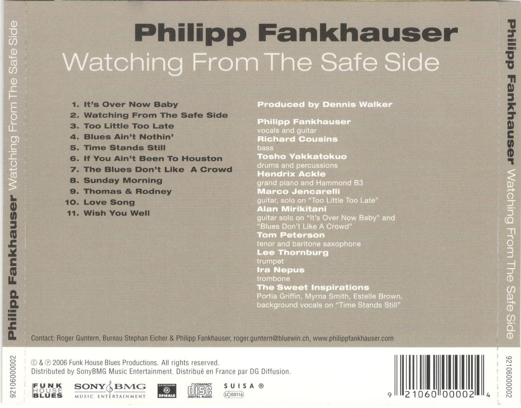 CD: Philipp Fankhauser CD Watching From The Safe Side – Usato da St. Margarethen TG venduto da ursk10 1