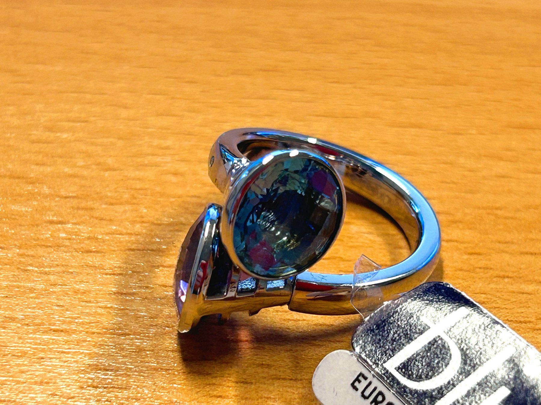 Ringe: *NEU" OVP - Luxus Ring Edelstahl mit 2 Premium-Steinen – Neu (gemäss Beschreibung) aus Bremgarten AG von nullpunktnull