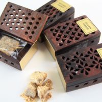 AMBER Natur Parfum 5g in Holz Kästchen Indien Hippie Goa