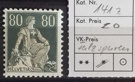 W) 141z, Sitzende  Helvetia Falz Kt. 20.-