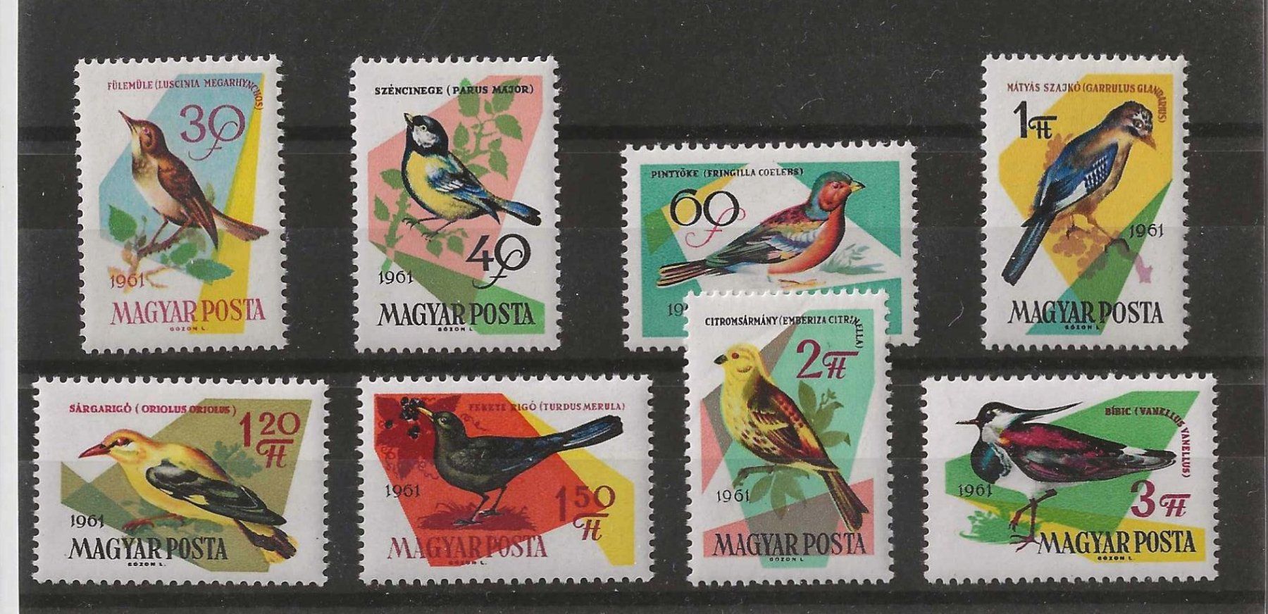 Alle Briefmarken: Serie Vögel Ungarn 1961 Postfrisch ** – Gebraucht aus Zürich von Philacat11