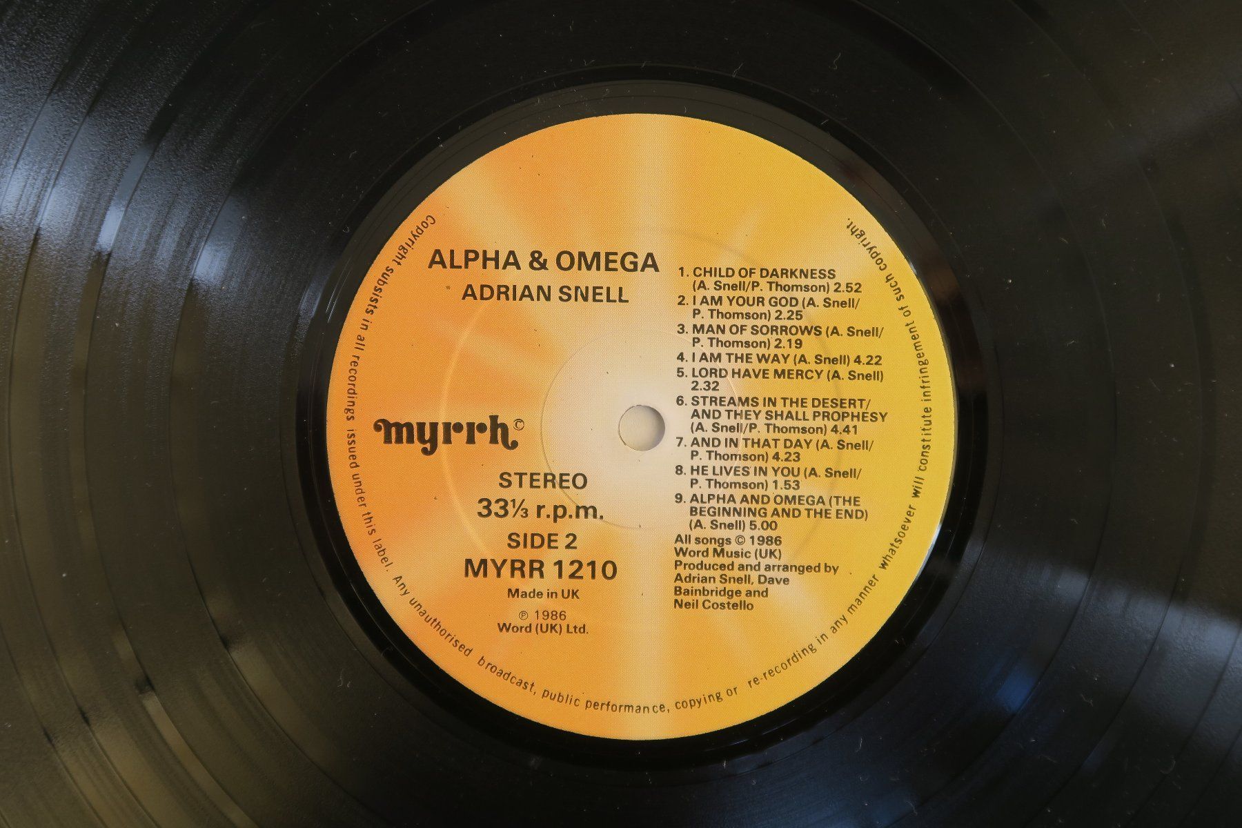 Dischi in vinile: LP Adrian Snell - Alpha & Omega – Usato da Küttigen venduto da Jupiterfred 3