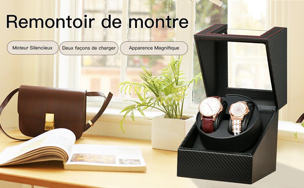 Remontoirs pour montres: Automatischer Uhrenbeweger leise mit Netzteil oder Batterie – Neuf avec emballage d'origine à Genève par Top-Trend 6