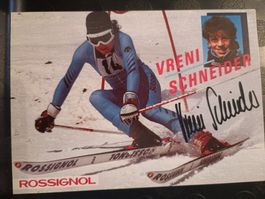 Vreni Schneider - alte Autogrammkarte- handsigniert