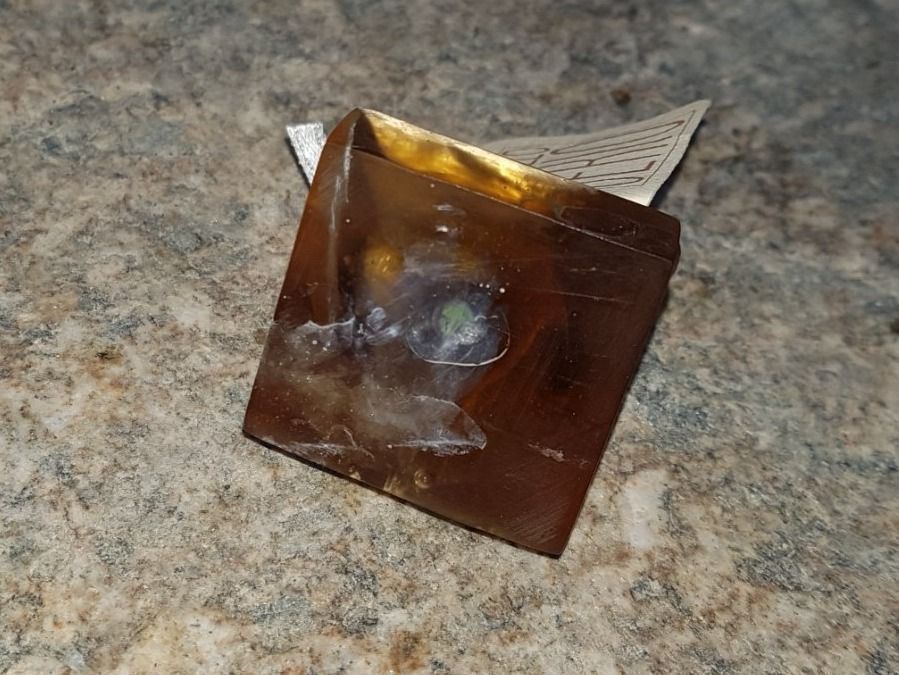 Anelli: Epoxid & Bienenwachs Ring mit Perlmutt, Bakelit Design, S-M – Nuovo (secondo la descrizione) da Münchenbuchsee venduto da babilibern 3