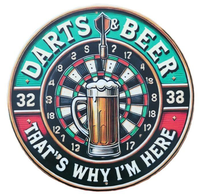 Insegne: DARTS & BEER  - Blechschild  (neu/OVP) – Nuovo e nell'imballaggio originale da Wilen b. Wollerau venduto da morethanmusic
