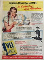 Vintage Reklame, Vel, Waschmittel, 1949