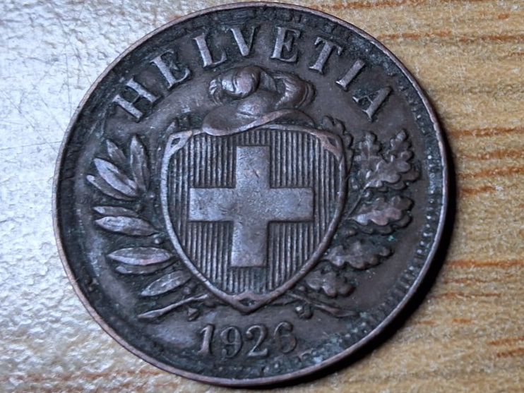 Tutti le monete: 2 Rappen 1926 - Selten! – Usato da Münchenstein venduto da purbach1 6